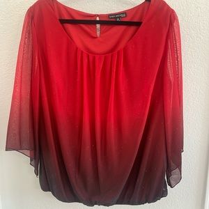 Shimmering Red/Black Ombre Blouse